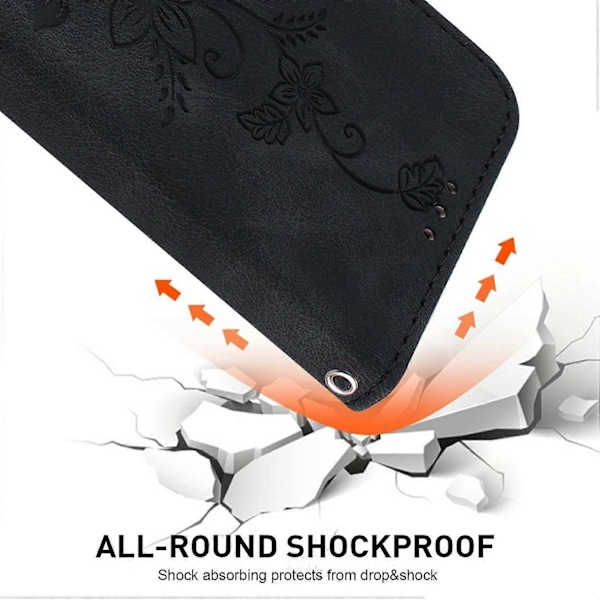 Til Xiaomi Poco F7 Pro 5G F7 Ultra 5G Redmi K80 Pro 5G K80 5G Etui Lily Blomst Præget Læder Telefon[D] Multicolor Black