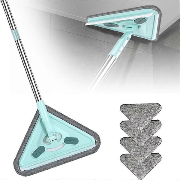 Trekantet våd og tør moppe med multifunktionelt design[D] Light Green