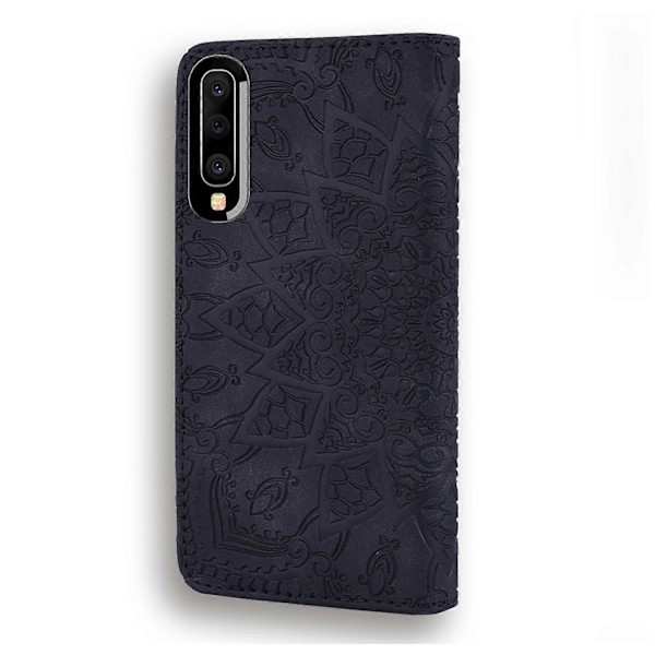 Imprint Mandala Blomma Stativ Plånbok Läderfodral Skal Cover för Samsung Galaxy A50/A50s/A30s