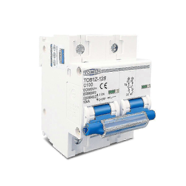 2p 80a 100a 125a DC MCB 600V Strömbrytare för PV-system C Kurva[D] 100A