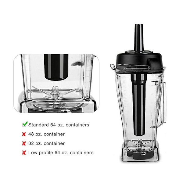 Blender Tamper Accelerator Plastikpind Plunger til Vitamix 760/5000/5200 Blendere til Standard 64