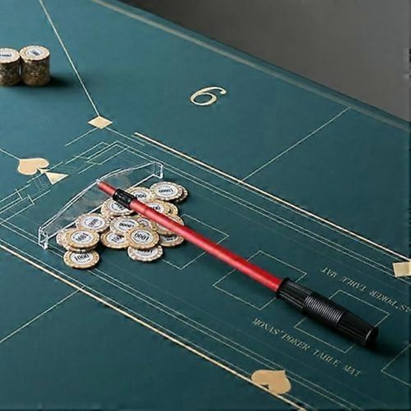 Teleskopisk Pokerchip-Rake, Push Stick för Pokerchips, Akryl Rake-Verktyg för Enkel Chip-Hantering