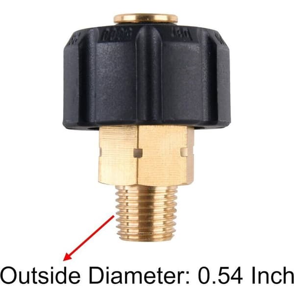 Højtryksrenseradapter, M22 metrisk hun til 1/4 tomme NPT hanfitting, 5000 PSI 0.05