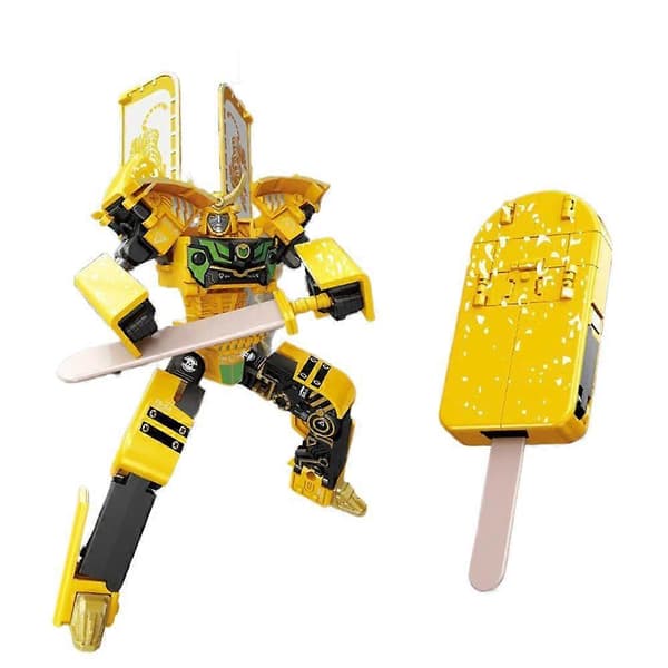 2-i-1 Iskrems Deformasjonsrobot for Image Jar Mecha Creative Warrior Modell[D] Matcha