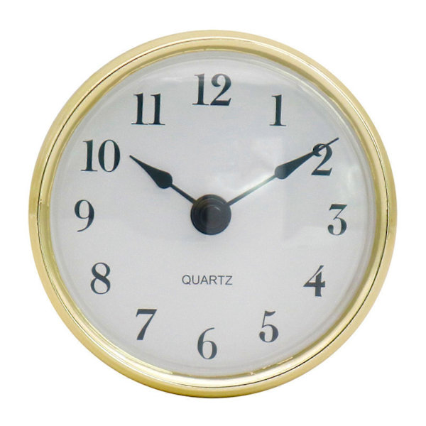 Gyllene för Rim 80mm Retro Quartz Klockinsats Rund Inbäddad Mini Väggklocka för Huvud DIY Rörelse med Arabiska Siffror[D]