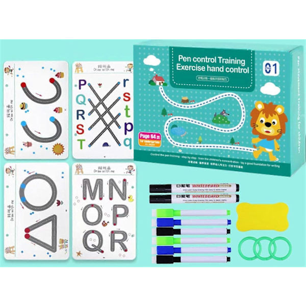 Scribble Smart Workbook Snabbspår för unga sinnen, 2024 Nytt Återanvändbart Little Curious Minds Workbook Förskolearbetsbok