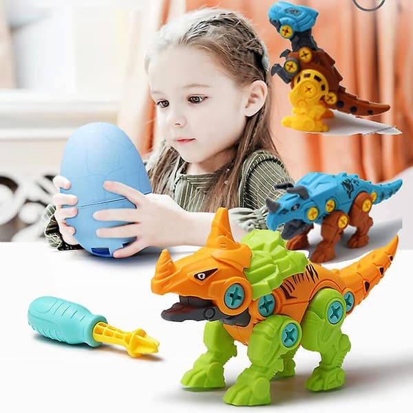 DIY Demontering Montering Dinosaurieleksaksset Skruv Mutter Kombination Montering Dinosauriemodell Pedagogisk Leksak[D] Random Color Centrosaurus