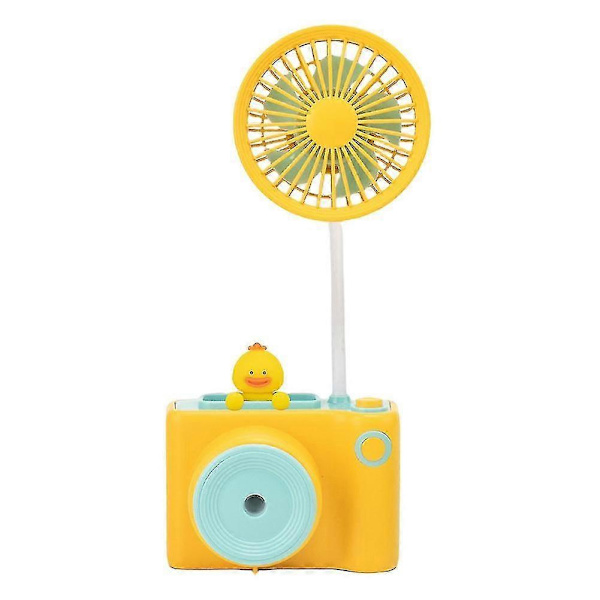 Multifunktionell Liten Fläkt med Pennvässare Portabel Mini Fläkt[D] Duck Yellow
