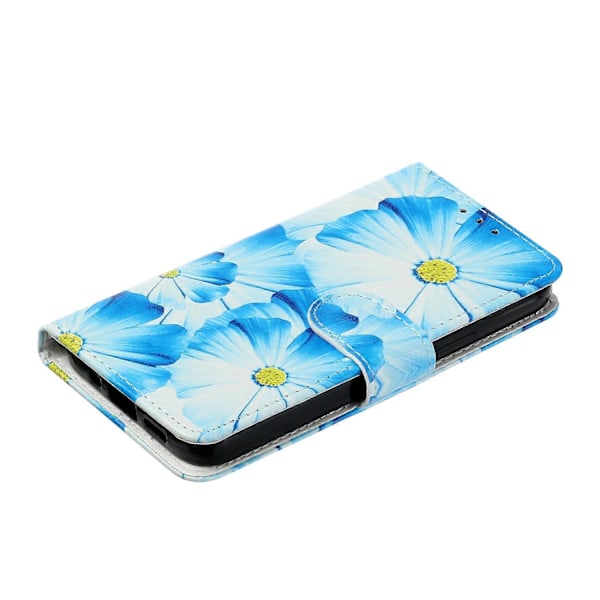Marmorläder Telefonfodral För OnePlus 13 Blue Flower