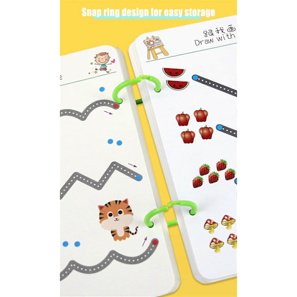 Scribble Smart Workbook Snabbspår för unga sinnen, 2024 Nytt Återanvändbart Little Curious Minds Workbook Förskolearbetsbok