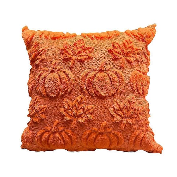 Halloween høsthøst putetrekk, gresskar lønneblad putetrekk til Thanksgiving hjem (D) Orange