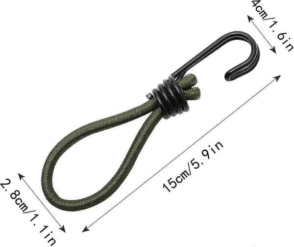 6 stk. elastiske gummistropper med krog, krog til elastik eller elastiksnor, elastisk gummistrop[D]