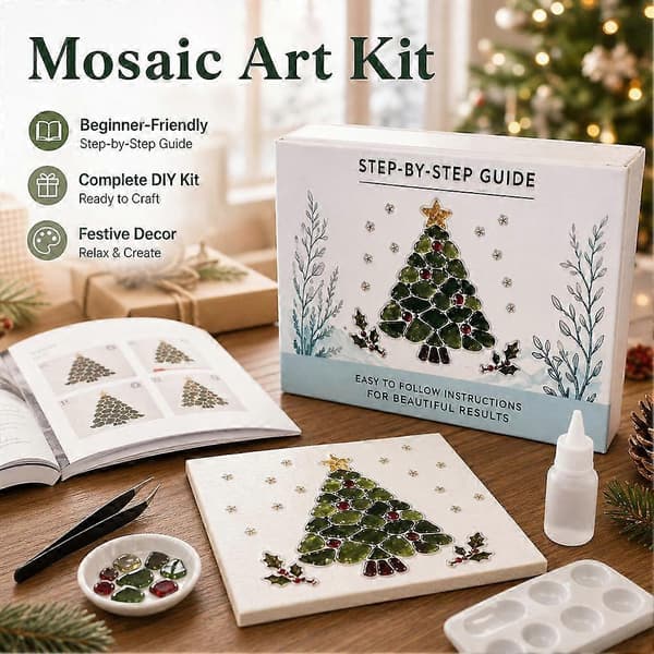 Blommigt insektsmosaikkonst DIY-kit, rustikt trädgårdsblomsterhantverksset, handgjord present heminredning (D) E