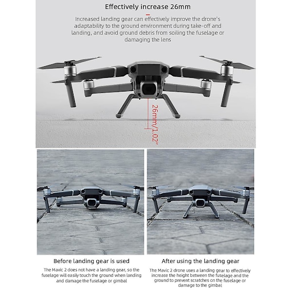 Landningsställ Förlängd Höjd Benstöd Skydd Ställ Sladd För Mavic 2 Pro[D]