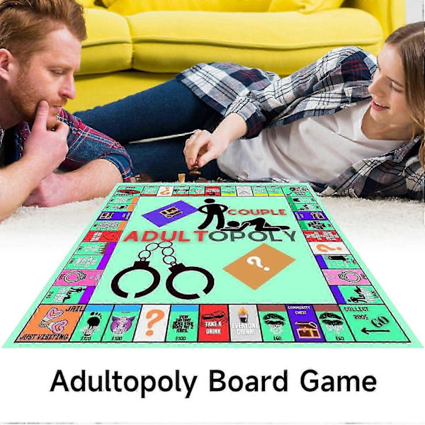 Adultopoly Brettspill, Parspill for Voksne, Parspill, Brettspill for Voksne, Soveromsspill for Par, Forholdskortspill