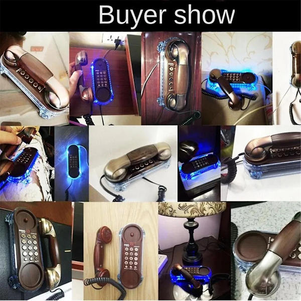 NY Landlinje Trådbunden Telefon Retro Skrivbords Telefon med Sladd Handset Väggmonterad Hemtelefoner Hemma Kontor