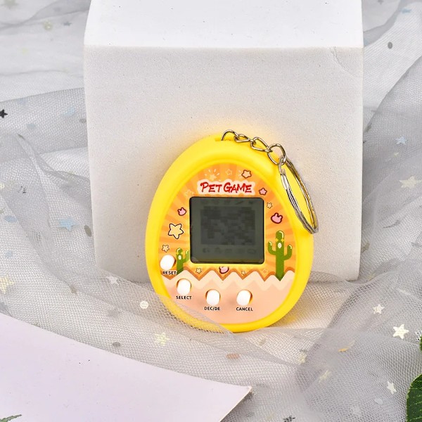 Elektroniske kæledyrsspil Virtuel Tamagotchi Nostalgisk Virtuel Cyber Digitale Dyr Legetøj til børn (D) color Yellow