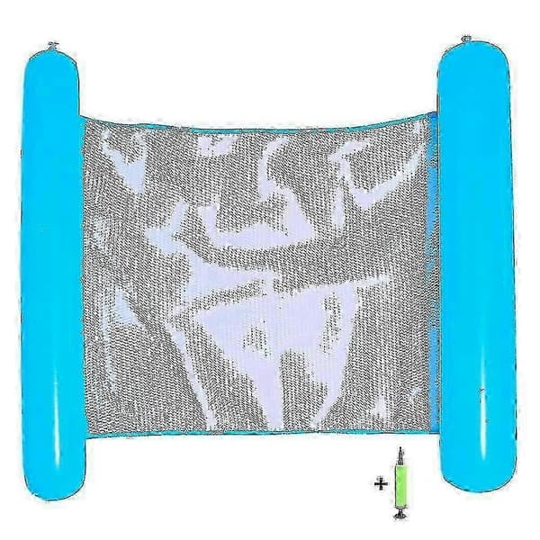 e Pool Float Oppustelig Pool Lounger Pool Legetøj Oppustelig Flydende Pool Foldeseng Svømmemadras[WSY] light blue