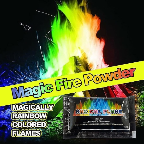 10 st Magical Flames Fire Color Changing Packs för eldstaden, lägereldar, utomhuseldstäder, Magic Fire Colorful Fire Powder [kk] 10pcs 15g