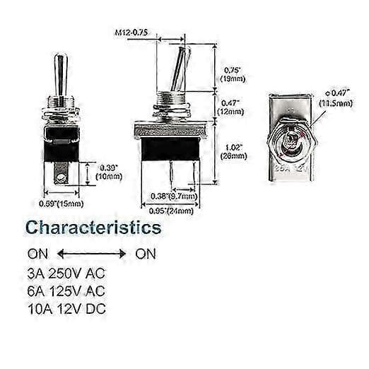 Metal Flip Rocker Switch, KN3D-101, 12V 25A, On/Off, 2 Positioner 2 Ben, Til Bil Dash Lys[D]