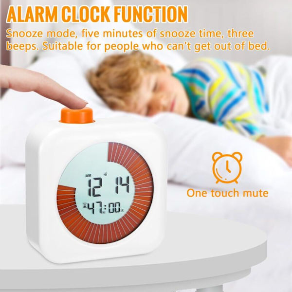 Digital visuel timer, 60-minutters nedtællingstimer, stopur og tæller, nedtællingstimer, eksamenstimer, børnetimer, analog visuel timer, tidsstyring 0.05