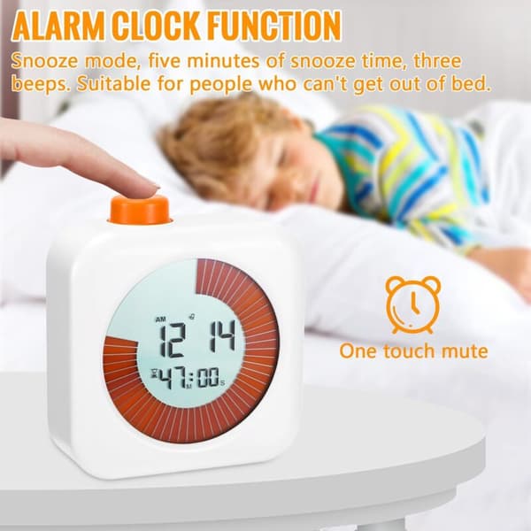 Digital visuell timer, 60-minuters nedräkningstimer, stoppur och räknare, nedräkningstimer, provtimer, barntimer, analog visuell timer, tidshantering 0.05