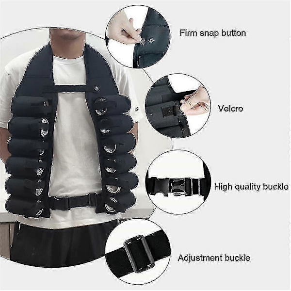 Öldricksväst med flera fickor, dryckesväst, ölholster, ölförvaring med invändig pengahållare, grillväska för utomhusbruk - Bra kvalitet