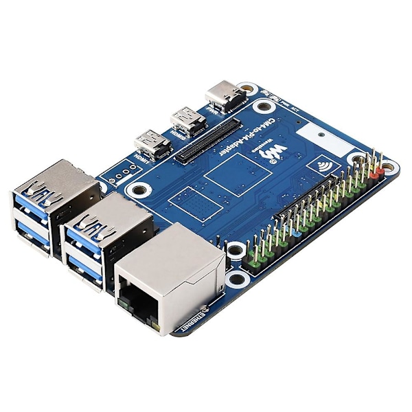 Cm4 Till Pi4b Utbyggnadskort 4-vägs Usb3.0+rj45 Gigabit Ethernet Port Cm4 Till Pi4 Adapter För 4b Kretskort