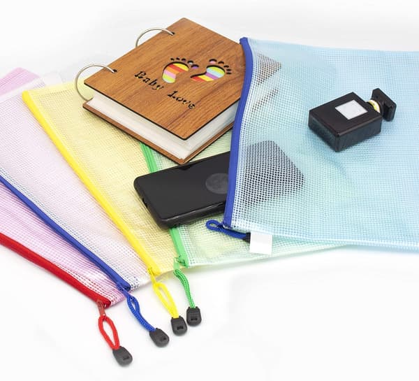 Ekstra tykke A4 plastikmapper med håndtag til dokumenter og lynlåsposer [D]
