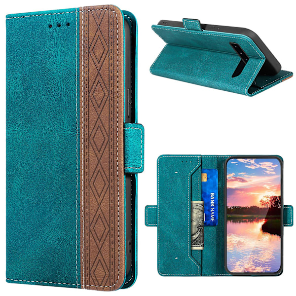 Læder Magnetisk Lukning Etui med Flip Wallet Stativfunktion Cover til Samsung Galaxy S10 Plus 4G Green