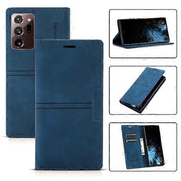 För Samsung Galaxy Note20 Ultra Dream Magnetisk Sug Business Horisontell Flip PU Läderfodral med Hållare & Kortplats & Plånbok[D] Blue