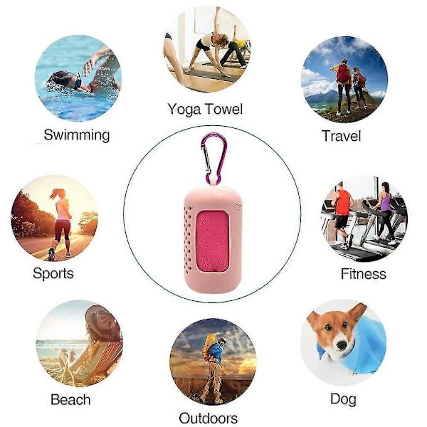 2-pack Kylhandduk, Kylhandduk, Mikrofiberhanddukar Snabbtorkande Resehandduk För Fitness Gym Yoga Och Utomhussporter FP[D] Pink
