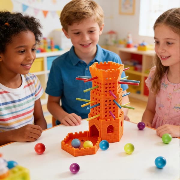 Stick Pull Game Ball Drop Toy Barnespill Strategisk Tenkning Finmotorikk Hånd-øye-koordinasjon (D) A