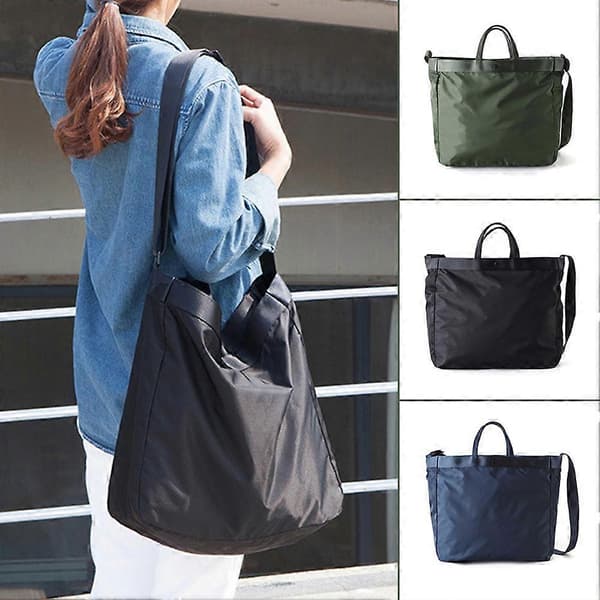 Stor moteriktig duffelbag, lett reise- og handleveske for strandreiser [D] Green