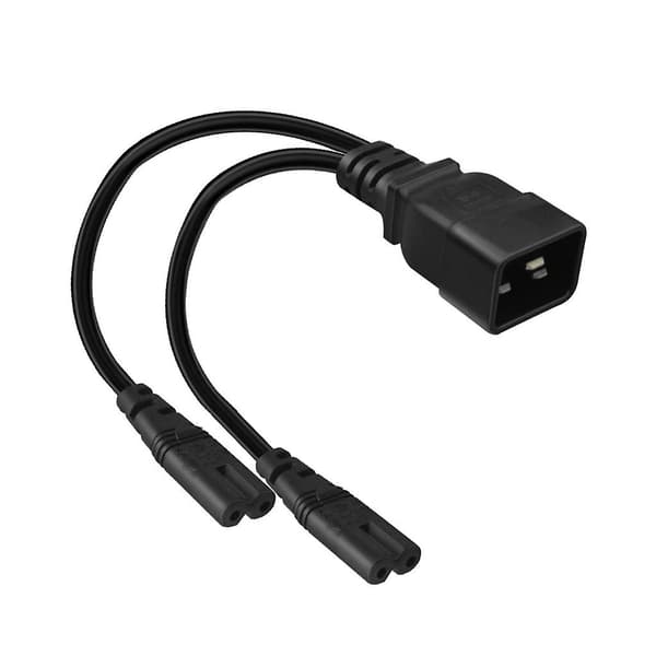 IEC320-C20 Han til IEC320-C7 +C7 Hun Adapterledning Y-splitter Strømledning[D]