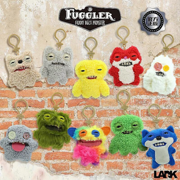 Stor Tandad Monsterhänge Original Plysch Nyckelring Grin Sasquooosh Keya Skatt Söt Fult Dock Bag Leksaker Presenter