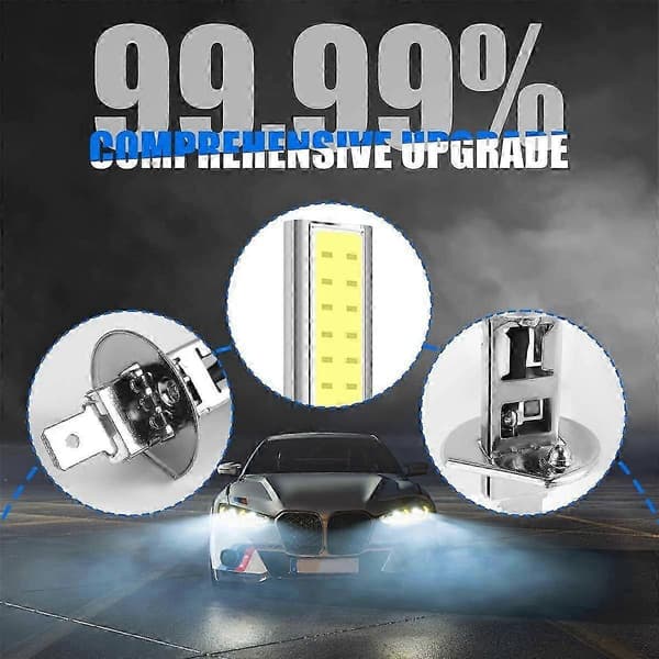 2X H1 Hvit 6000K 7.5W COB LED SMD DRL Kjøre Tåkelys Pære[D]