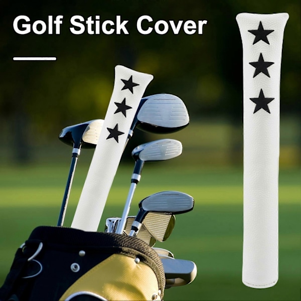 Golf Alignment Stick Skydd Konstläder Vattentätt Golfklubbsfodral Hållare för Alignment Sticks[D] White
