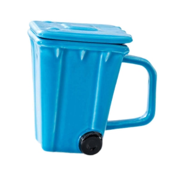 Kaffekopp Daglig Bruk Kopp Bar Tilbehør Vannkopp Kreativ Søppelkasse Krus Søppelbøtte Kopp for Iskaffe Frokost Juice[D] Blue
