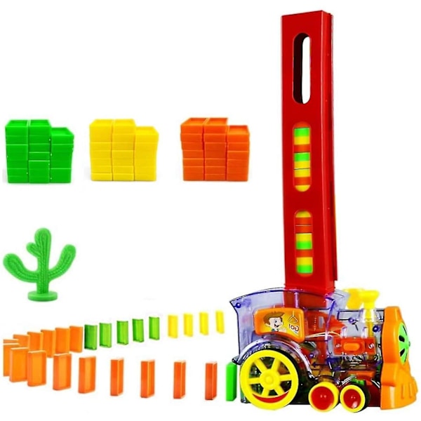 Barn Domino Elektrisk Tog Elektrisk Tog Med Lys Og Lyd, Intelligens Domino Utdanningsleker Sett Dominoer Rally Elektrisk Tog Leke