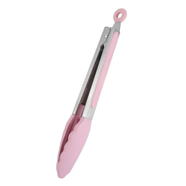 Mini silikone bestikholder sæt med tre, 7 tommer, pink