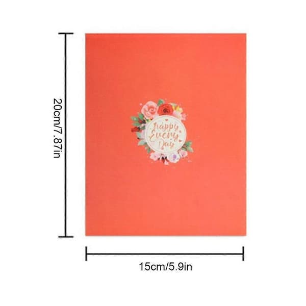3D Pop-Up Gratulasjonskort Opptakbart Stemme Gratulasjonskort Håndlaget Hjerte Blomsterkort For Morsdag Bursdagsgave (D) Basic