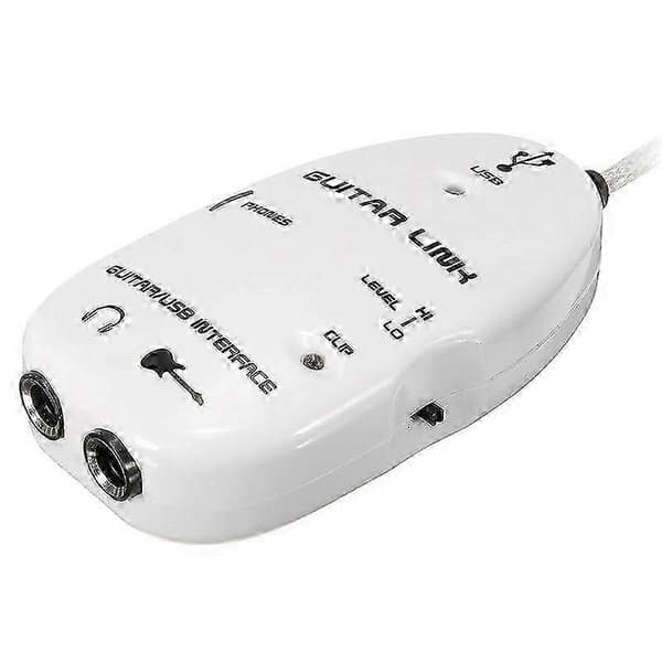 6,3 mm Jack til USB Guitar Link Kabel Adapter Guitar til PC Optagelse Afspilning Guitar Effekter Kabel USB Guitar Adapter[D] white