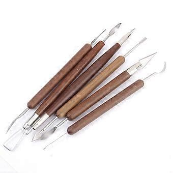 Handskulpturkit för 1 förpackning med 6 keramiska material [D] 6pcs