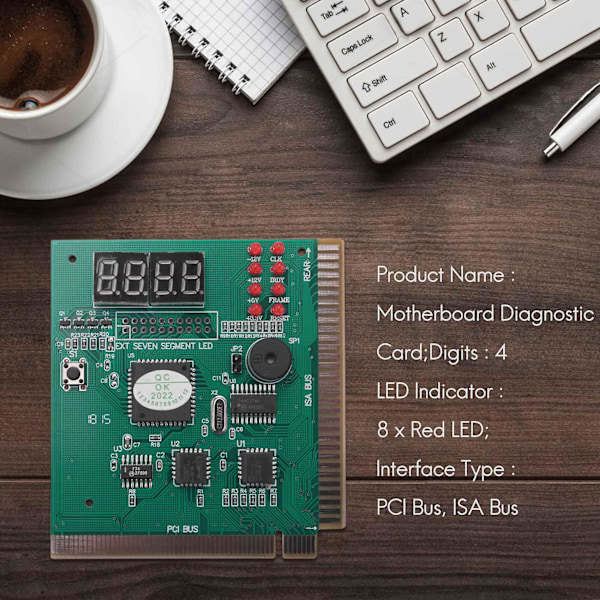 Diagnostikkort för PC-Moderkort 4-siffrig PCI/ISA POST-kodanalysator