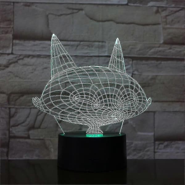 Zootopia Fox Nick 3D LED Nattlampe Bordlampe til Soverom Fargeskiftende[D]