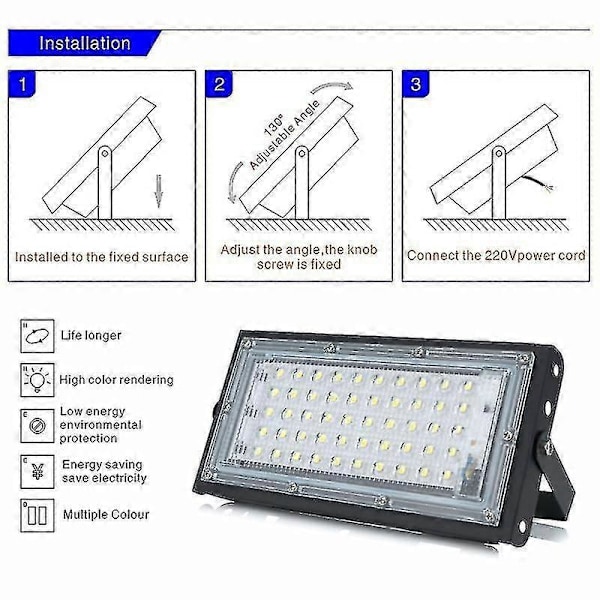 50w Ip65 Vandtæt Udendørs Led Projektør[D] RGB