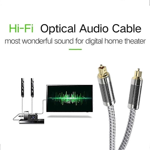 Digital optisk fiber lydkabel SPDIF kabel for Hi-Fi 7.1 forsterkere projektor