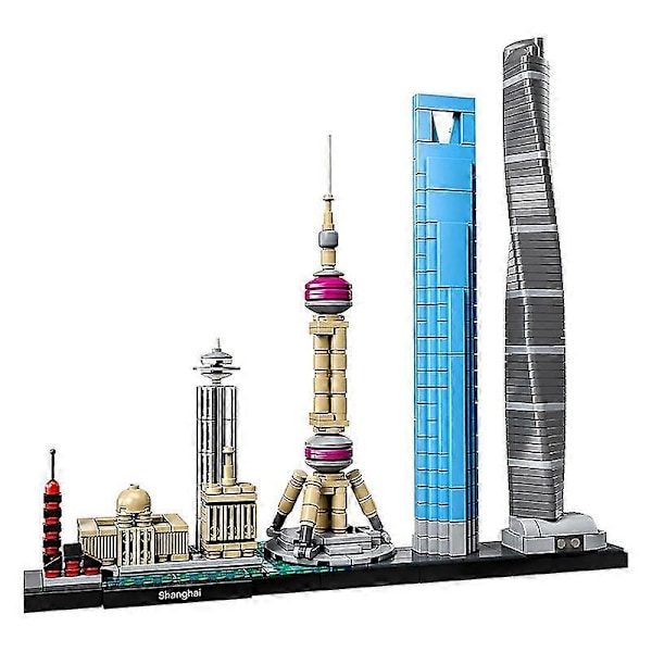 Världens Klassiska Stadsarkitektur Skyline Kollektion Shanghai Byggstenar Montering Klassisk Modell Kit DIY Barn Leksaker Present