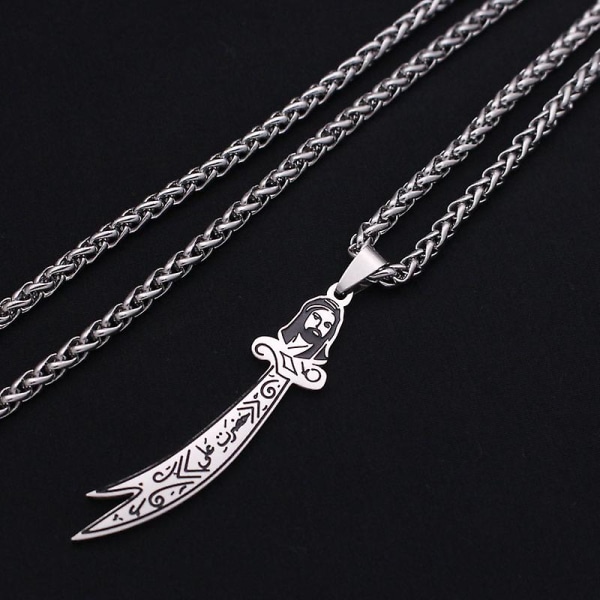 Zkd Zulfiqar Sword Of Imam Ali Muslim Halsband med hänge i rostfritt stål [kk] only pendant